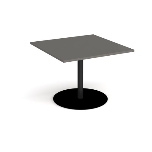 Eternal square extension table 1000mm x 1000mm - black base, onyx grey top