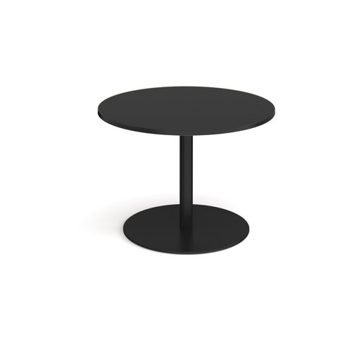 Eternal circular boardroom table 1000mm - black base, black top