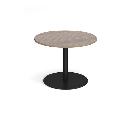Eternal circular boardroom table 1000mm - black base, Barcelona walnut top