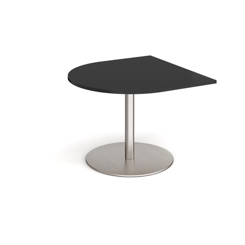 Eternal radial extension table 1000mm x 1000mm - brushed steel base, black top