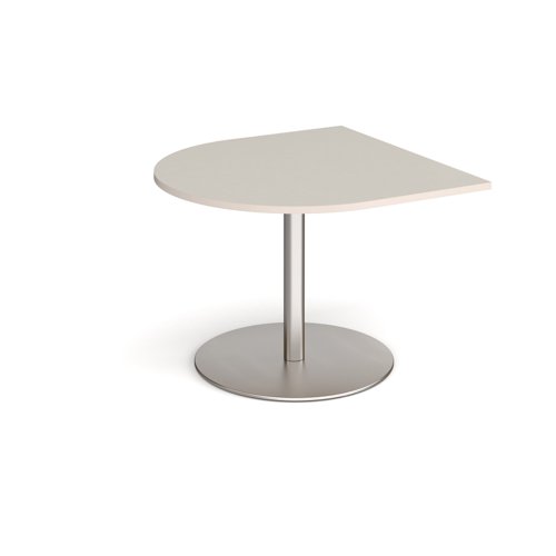 Eternal radial extension table 1000mm x 1000mm - brushed steel base, light grey top