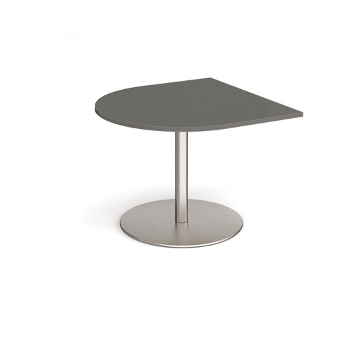 Eternal radial extension table 1000mm x 1000mm - brushed steel base, onyx grey top