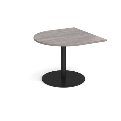 Eternal radial extension table 1000mm x 1000mm - black base, grey oak top