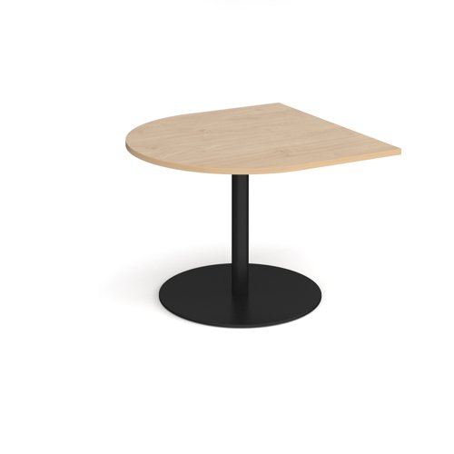 Eternal radial extension table 1000mm x 1000mm - black base, kendal oak top