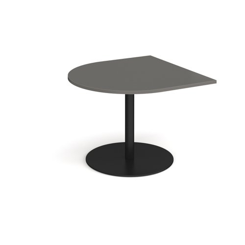 Eternal radial extension table 1000mm x 1000mm - black base, onyx grey top