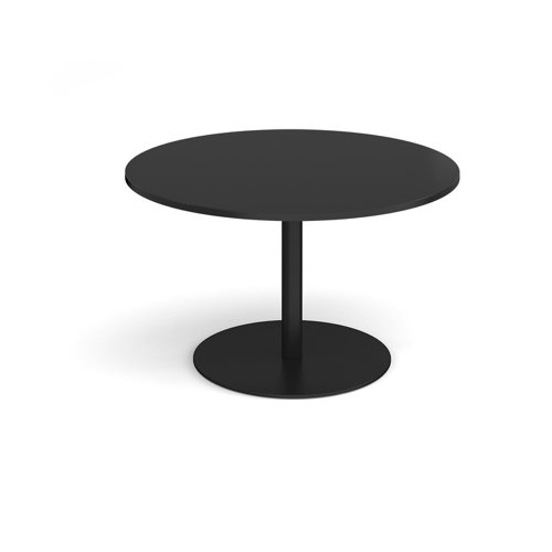 Eternal circular boardroom table 1200mm - black base, black top