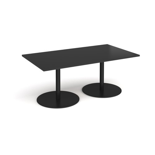 Eternal rectangular boardroom table 1800mm x 1000mm - black base, black top