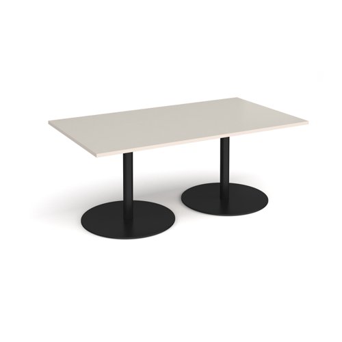 Eternal rectangular boardroom table 1800mm x 1000mm - black base, light grey top