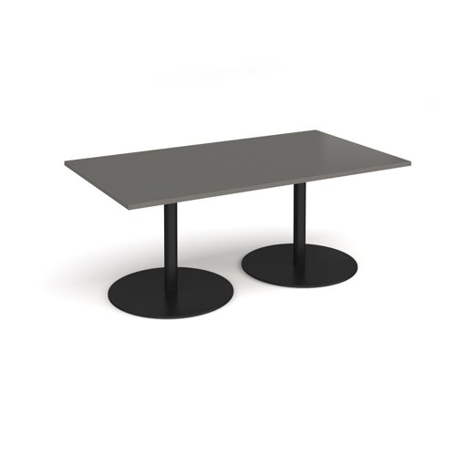 Eternal rectangular boardroom table 1800mm x 1000mm - black base, onyx grey top
