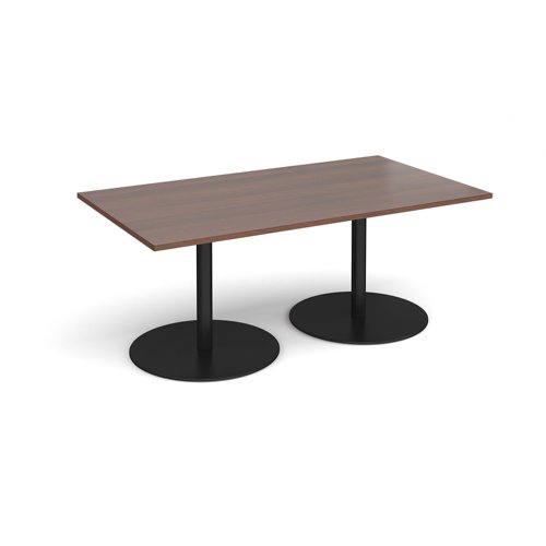 Eternal rectangular boardroom table 1800mm x 1000mm - black base, walnut top