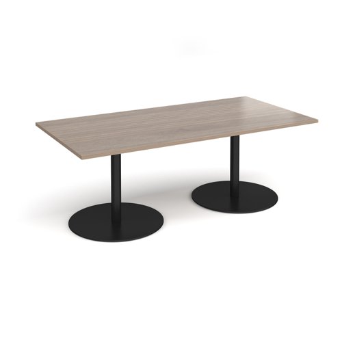 Eternal rectangular boardroom table 2000mm x 1000mm - black base, Barcelona walnut top