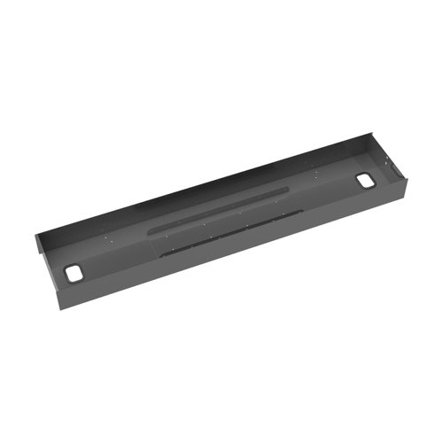 Elev8 lower cable channel with cover for back-to-back 1400mm desks - black