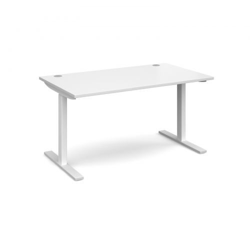 Dams Elev8 (1400mm x 800mm) Electric Height Adjustable Sit-Stand Desk - White Frame/White Top (EVT-1400-WH-WH)