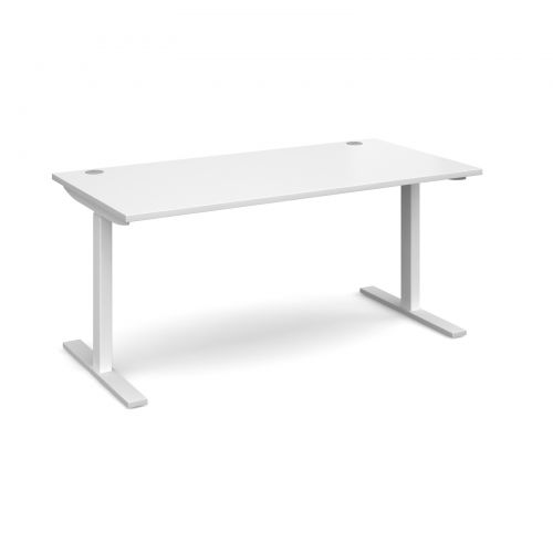 Dams Elev8 (1600mm x 800mm) Electric Height Adjustable Sit-Stand Desk - White Frame/White Top (EVT-1600-WH-WH)