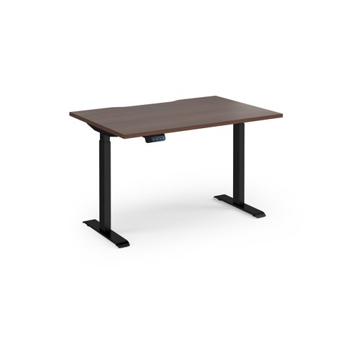 Elev8 Contract 1200w Straight Sit-stand Desk 1200mm x 800mm - Black Frame, Walnut Top