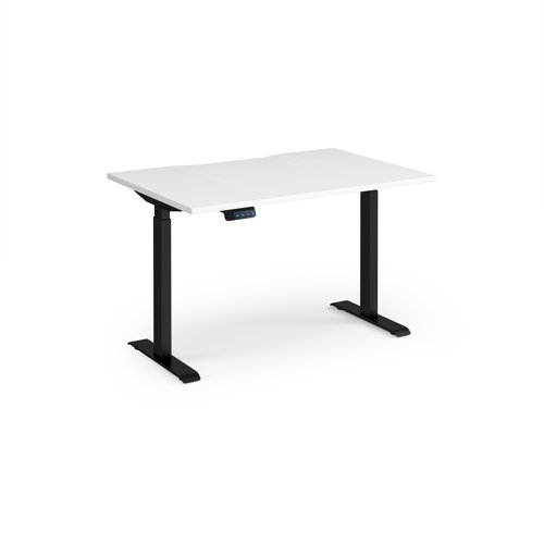 Elev8 Contract 1200w Straight Sit-stand Desk 1200mm x 800mm - Black Frame, White Top