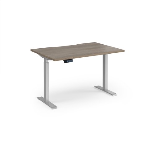 Elev8 Contract 1200w Straight Sit-stand Desk 1200mm x 800mm - Silver Frame, Nebraska Oak