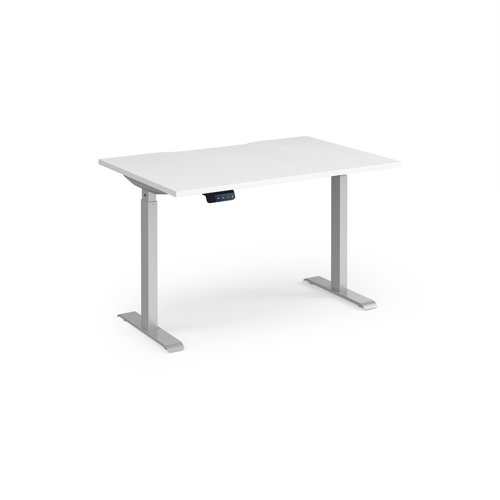 Elev8 Contract 1200w Straight Sit-stand Desk 1200mm x 800mm - Silver Frame, White Top