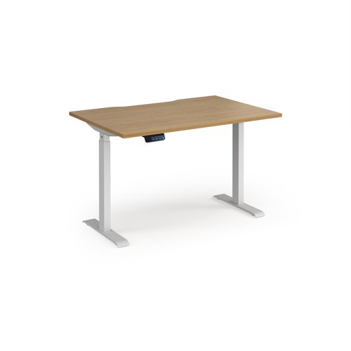 Elev8 Contract 1200w Straight Sit-stand Desk 1200mm x 800mm - White Frame, Oak Top
