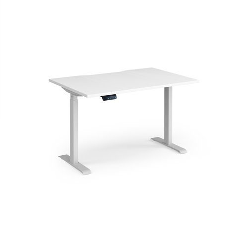 Elev8 Contract 1200w Straight Sit-stand Desk 1200mm x 800mm - White Frame, White Top