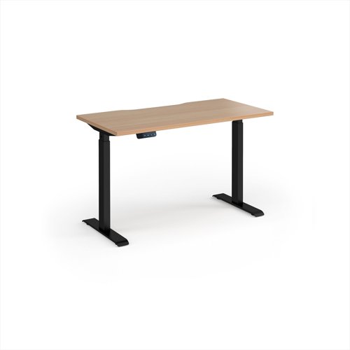 Elev8 Contract 1200w Straight Sit-stand Desk 1200mm x 600mm - Black Frame, Beech Top