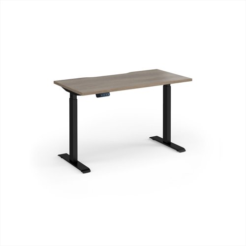 Elev8 Contract 1200w Straight Sit-stand Desk 1200mm x 600mm - Black Frame, Nebraska Oak Top