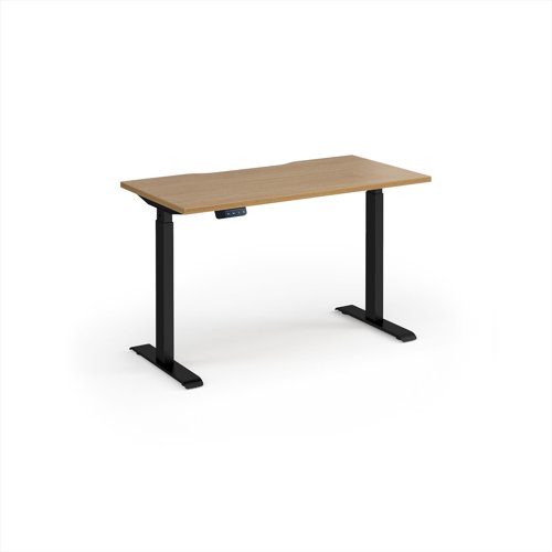 Elev8 Contract 1200w Straight Sit-stand Desk 1200mm x 600mm - Black Frame, Oak Top