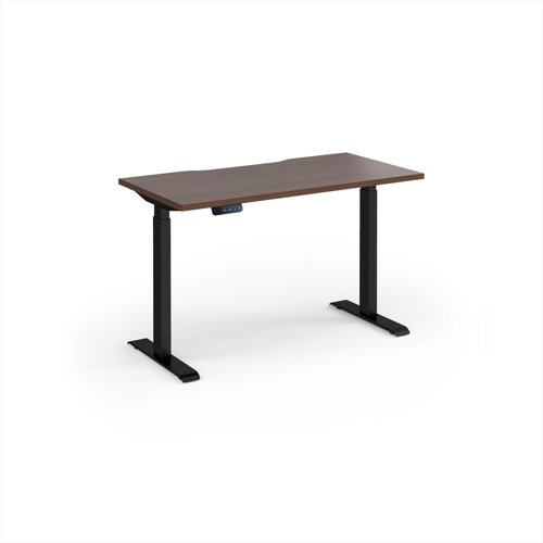 Elev8 Contract 1200w Straight Sit-stand Desk 1200mm x 600mm - Black Frame, Walnut Top