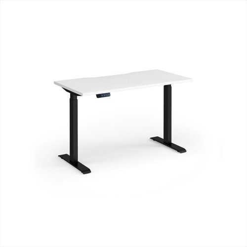 Elev8 Contract 1200w Straight Sit-stand Desk 1200mm x 600mm - Black Frame, White Top