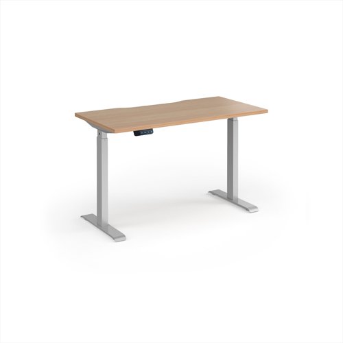Elev8 Contract 1200w Straight Sit-stand Desk 1200mm x 600mm - Silver Frame, Beech Top