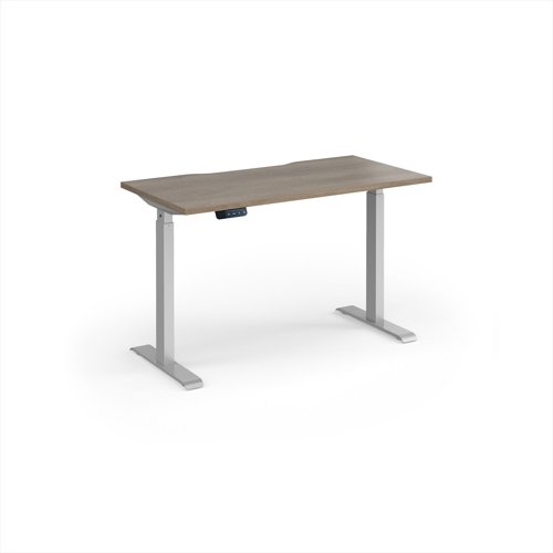 Elev8 Contract 1200w Straight Sit-stand Desk 1200mm x 600mm - Silver Frame, Nebraska Oak Top