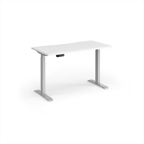 Elev8 Contract 1200w Straight Sit-stand Desk 1200mm x 600mm - Silver Frame, White Top