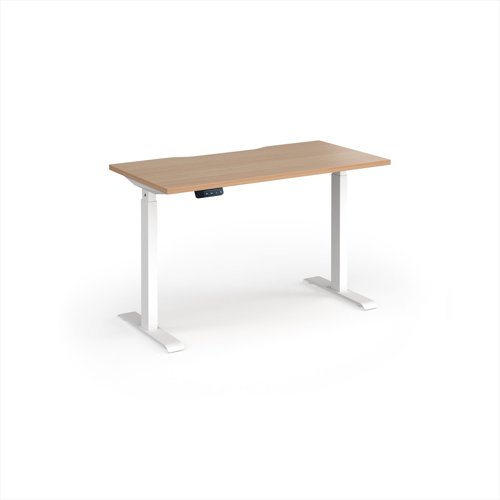 Elev8 Contract 1200w Straight Sit-stand Desk 1200mm x 600mm - White Frame, Beech Top