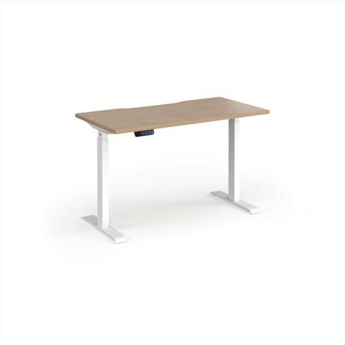 Elev8 Contract 1200w Straight Sit-stand Desk 1200mm x 600mm - White Frame, Kendal Oak Top