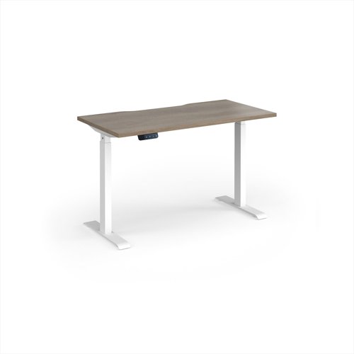 Elev8 Contract 1200w Straight Sit-stand Desk 1200mm x 600mm - White Frame, Nebraska Oak Top