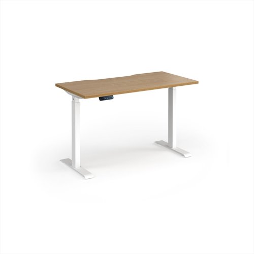 Elev8 Contract 1200w Straight Sit-stand Desk 1200mm x 600mm - White Frame, Oak Top