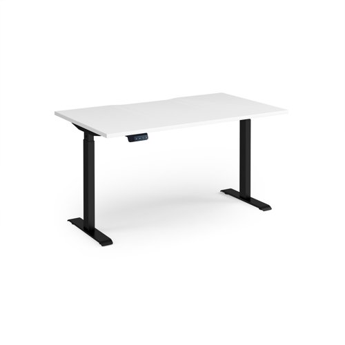 Elev8 Contract 1400w Straight Sit-stand Desk 1400mm x 800mm - Black Frame, White Top