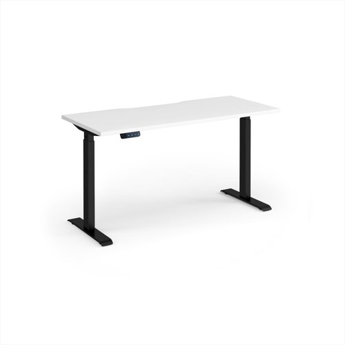 Elev8 Contract 1400w Straight Sit-stand Desk 1400mm x 600mm - Black Frame, White Top