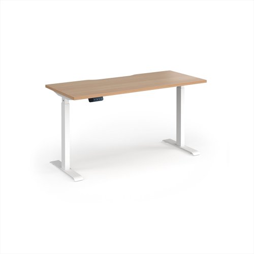 Elev8 Contract 1400w Straight Sit-stand Desk 1400mm x 600mm - White Frame, Beech Top