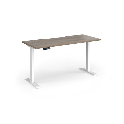Elev8 Contract 1400w Straight Sit-stand Desk 1400mm x 600mm - White Frame, Nebraska Oak Top