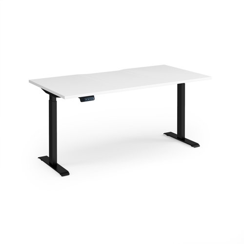 Elev8 Contract 1600w Straight Sit-stand Desk 1600mm x 800mm - Black Frame, White Top