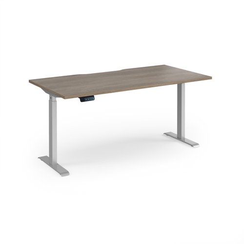 Elev8 Contract 1600w Straight Sit-stand Desk 1600mm x 800mm - Silver Frame, Nebraska Oak