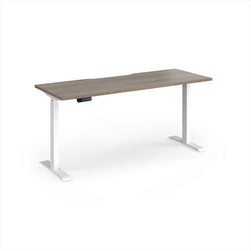 Elev8 Contract 1600w Straight Sit-stand Desk 1600mm x 600mm - White Frame, Nebraska Oak Top