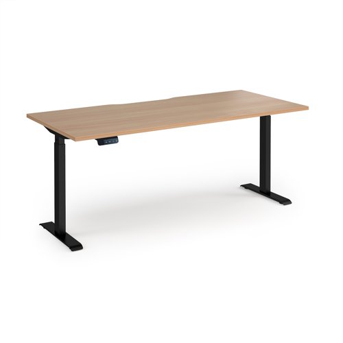 Elev8 Contract 1800w Straight Sit-stand Desk 1800mm x 800mm - Black Frame, Beech Top