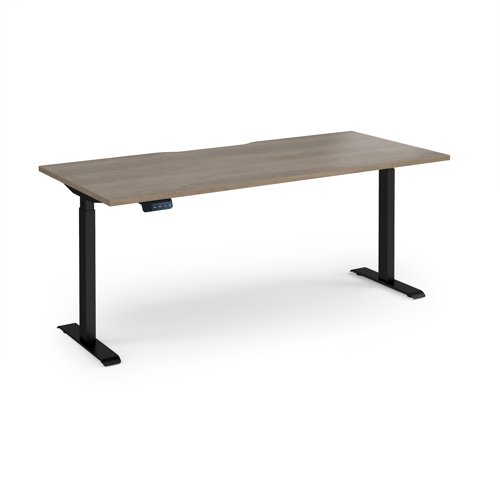 Elev8 Contract 1800w Straight Sit-stand Desk 1800mm x 800mm - Black Frame, Nebraska Oak