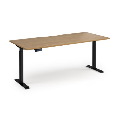 Elev8 Contract 1800w Straight Sit-stand Desk 1800mm x 800mm - Black Frame, Oak Top