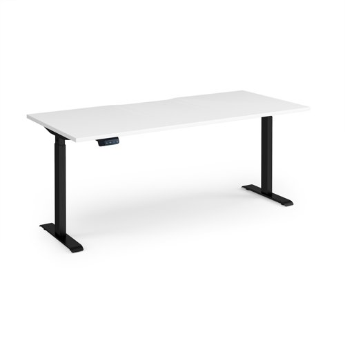 Elev8 Contract 1800w Straight Sit-stand Desk 1800mm x 800mm - Black Frame, White Top