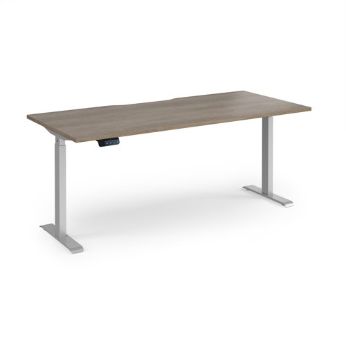 Elev8 Contract 1800w Straight Sit-stand Desk 1800mm x 800mm - Silver Frame, Nebraska Oak