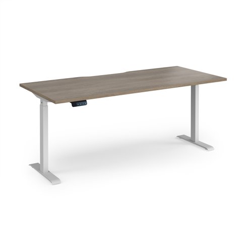 Elev8 Contract 1800w Straight Sit-stand Desk 1800mm x 800mm - White Frame, Nebraska Oak