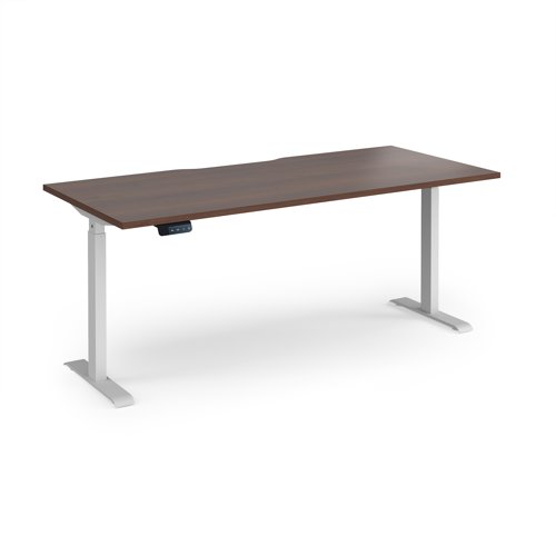Elev8 Contract 1800w Straight Sit-stand Desk 1800mm x 800mm - White Frame, Walnut Top